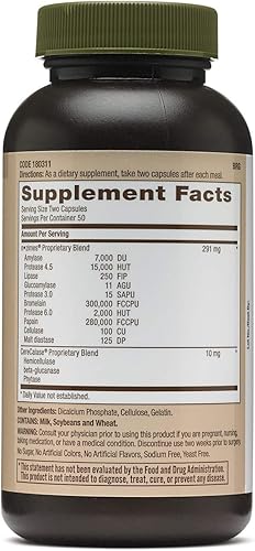 Miniatura 5 de GNC Natural Brand Super Digestive Enzimas 240 cápsulas apoya la digestión de proteínas carbohidratos y grasas