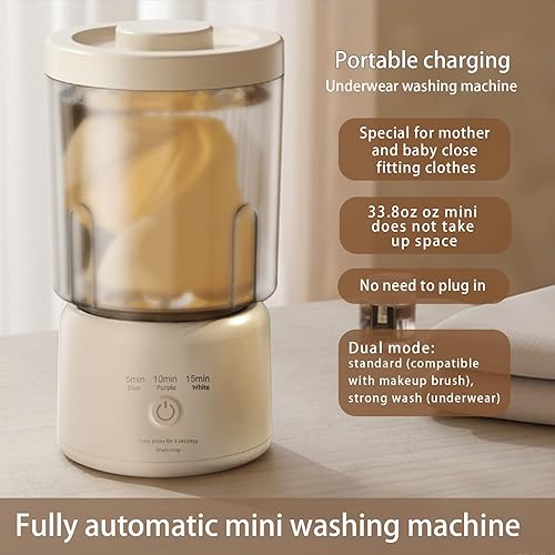 Miniatura 8 de Mini lavadora portátil pequeña lavadora compacta solución de lavandería mini lavadora para apartamento, hogar, hotel y campamento-2 tazas