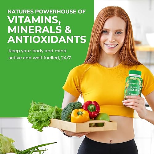 Miniatura 8 de Nature's Core Suplemento de frutas y verduras – 360 cápsulas – 100% suplementos enteros de súper frutas y supervegetales y vitaminas, fabricado en