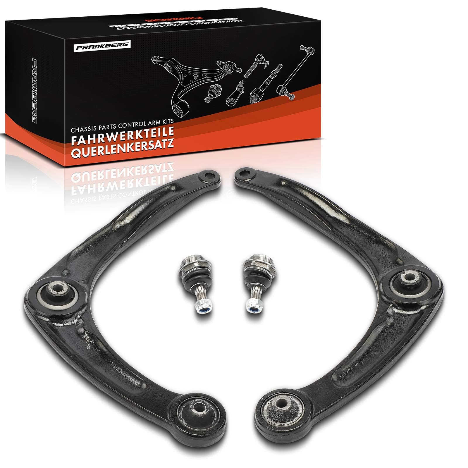 Frankberg 2x Bras de Suspension + 2x Rotule de Suspension Avant en Bas Compatible avec Berlingo Camionnette/MPV B9 1.6L 2008-2024 C4 Coupé LA 1.4L-2.0L 2004-2011 Remplacer# 3521G8