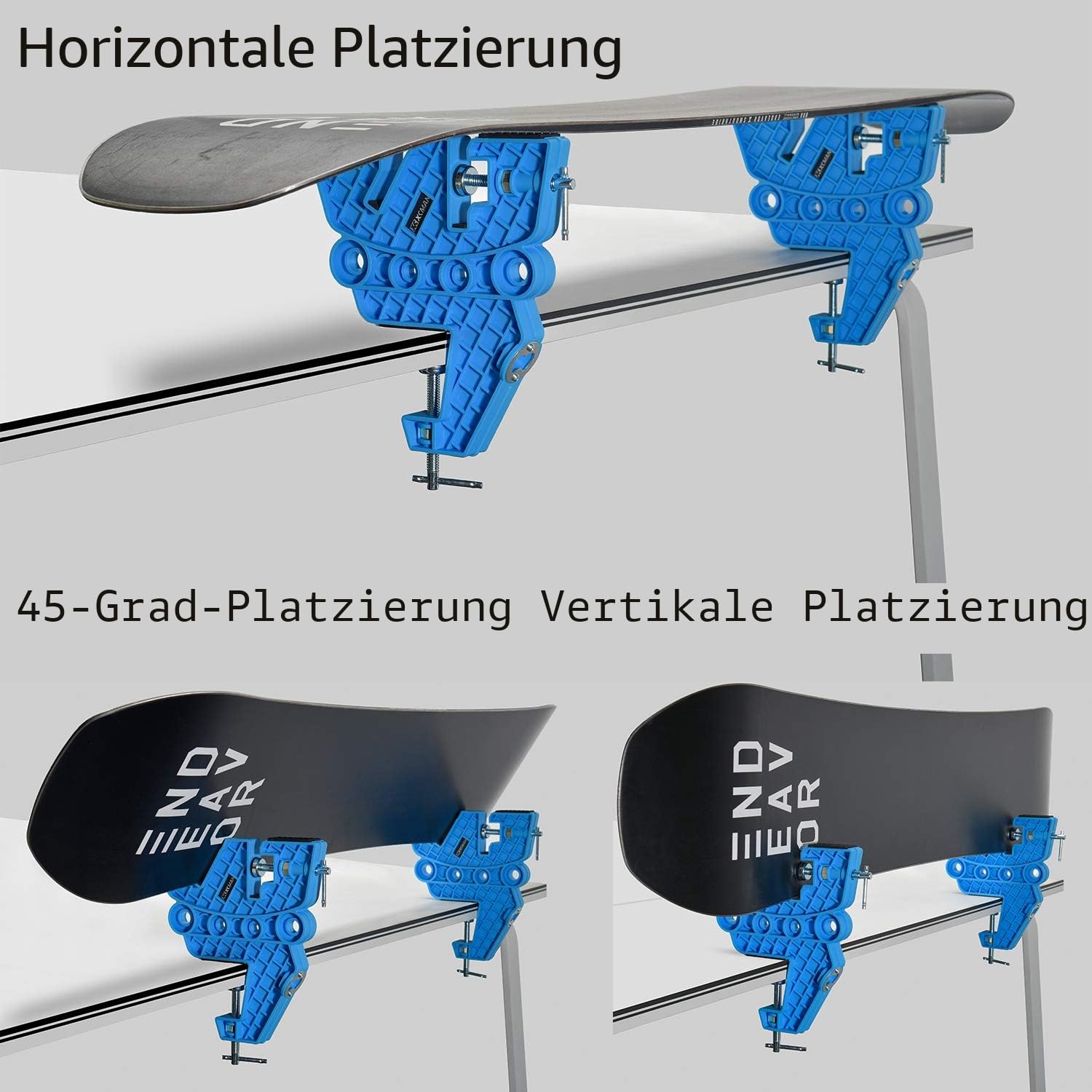 XCMAN Ski- und Snowboard-Schraubstock für Tuning, Wachsen und Reparaturen, Set mit rutschfesten Schraubstock-Griffen mit horizontaler und vertikaler und kippbarer Arbeitsposition, Paar