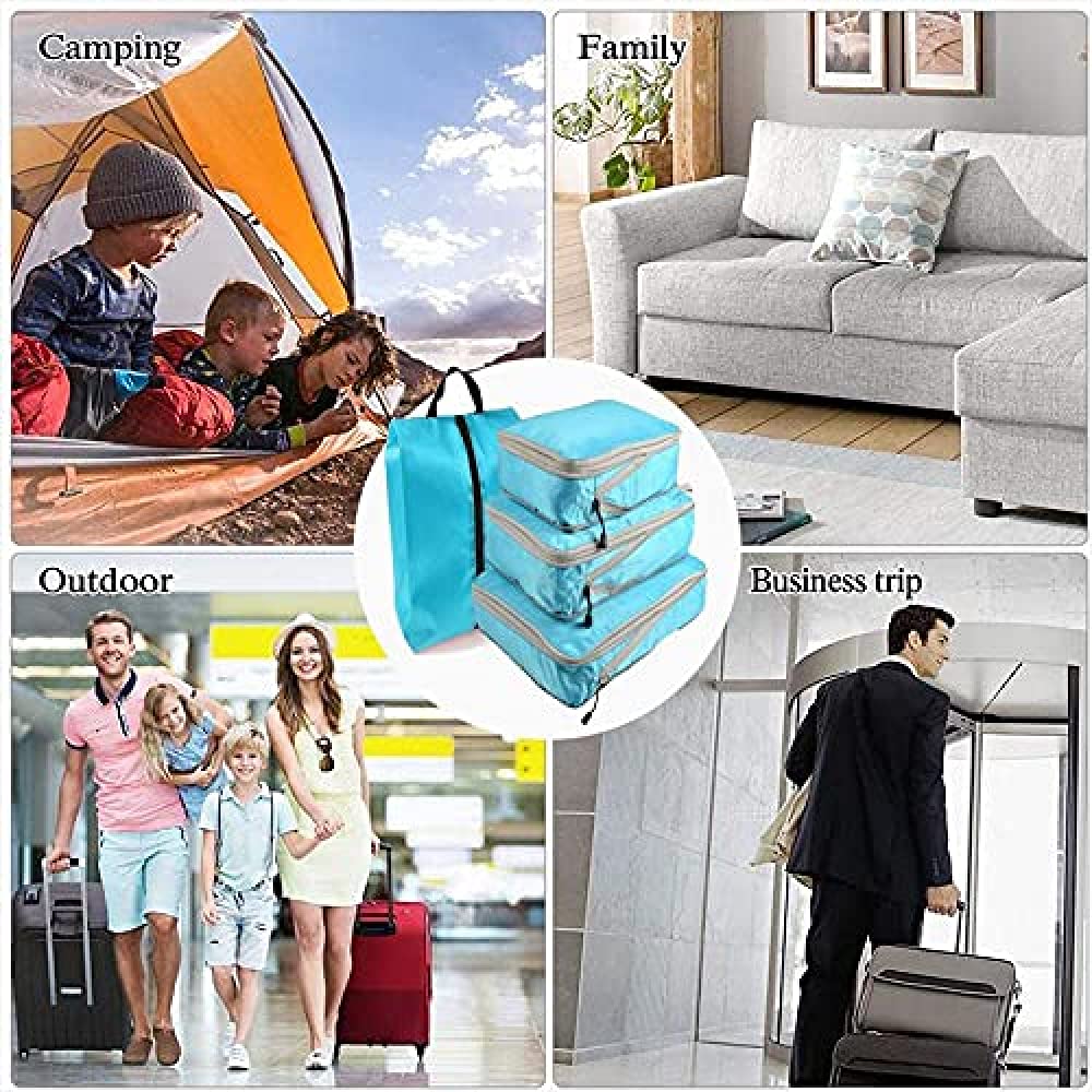 Confezione Da 4 Valigie Borse A Compressione Borse A Compressione Per Bagagli Abbigliamento Organizzatori Da Viaggio Deposito Bagagli Valigia Cubi Da Imballaggio Tasche Da Viaggio-5