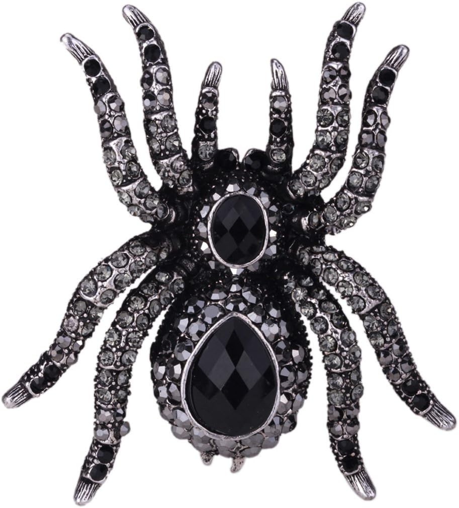 YACQ Women's Halloween Spider Stretch Rings,Silk Scarf Holders