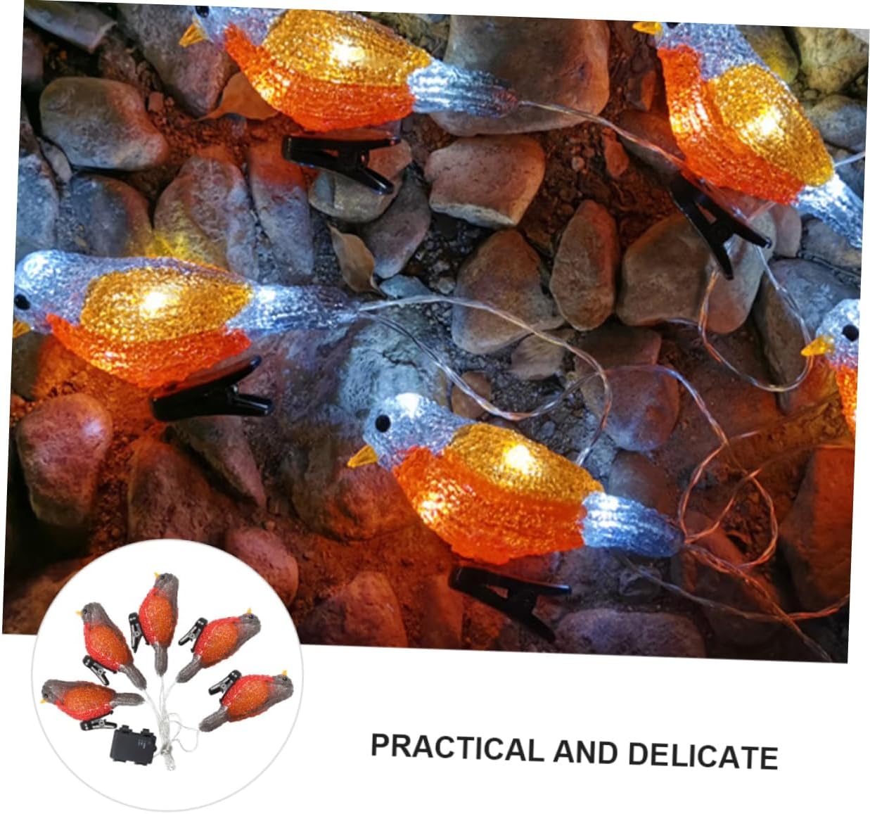 1pc Acrylic Bird Lights String Outdoor Bird Shape Led Landscape Light Garden Decorations