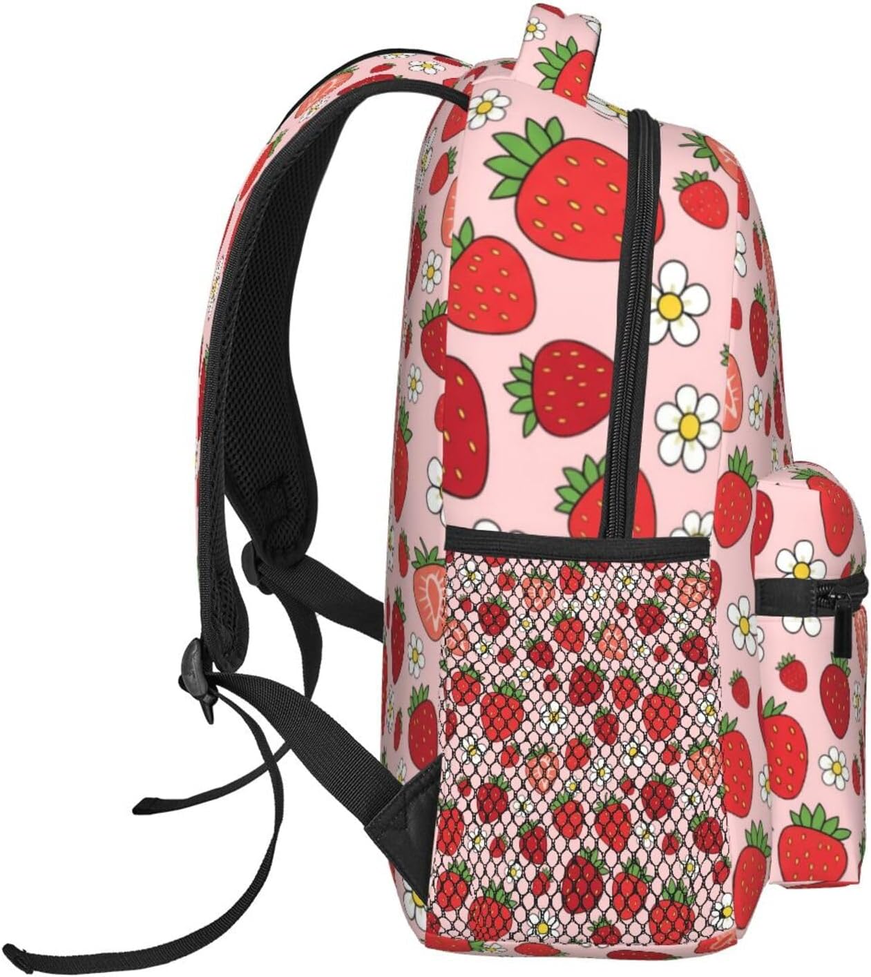 Cute Strawberry Backpack for Men Women,Casual Travel Hiking Camping Backpacks Lightweight Bookbag