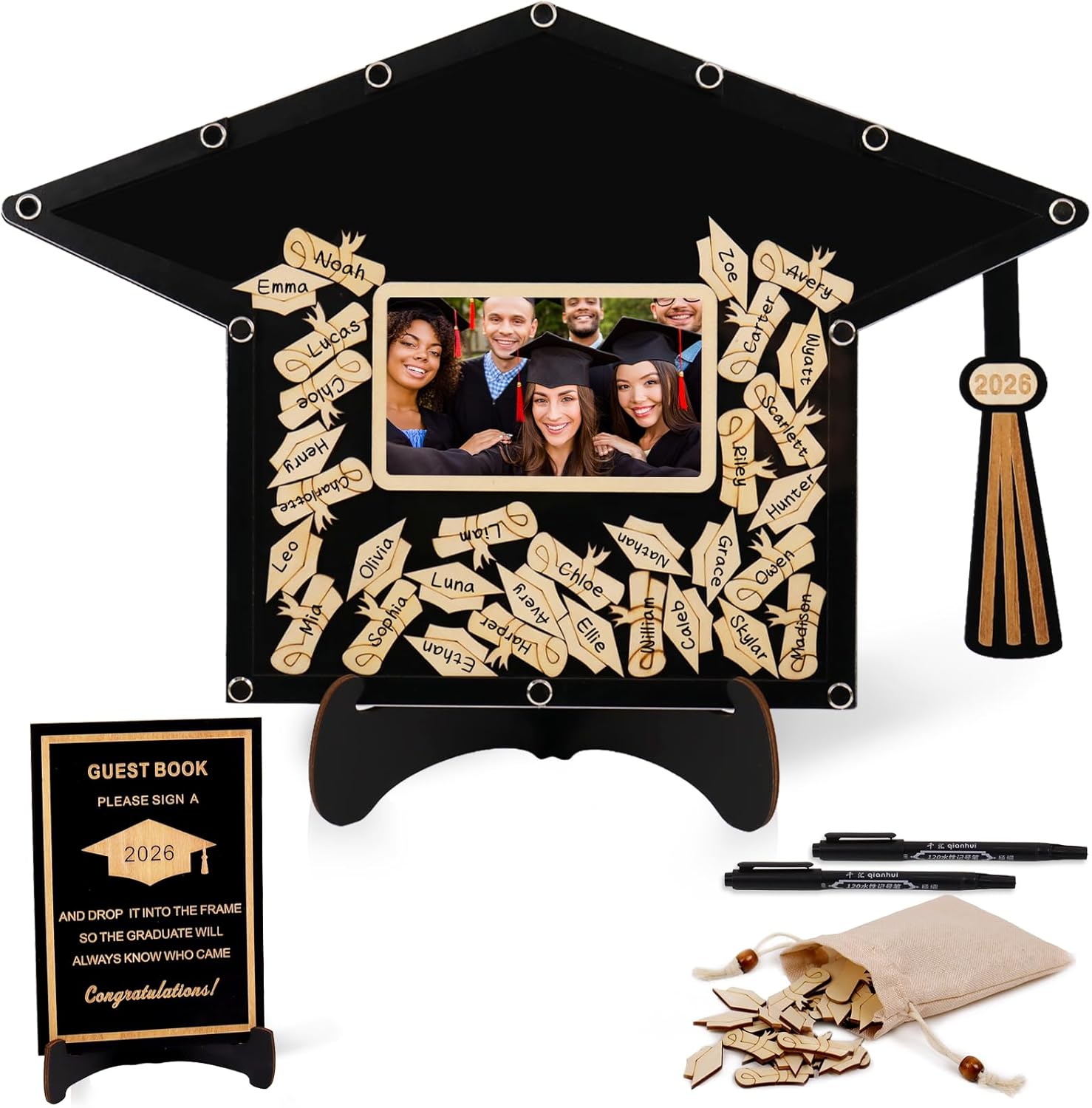 FORBFAN Graduation Guest Book Alternative, Graduation Class of 2026 Decorations, Guest Sign in Book for Graduation Party