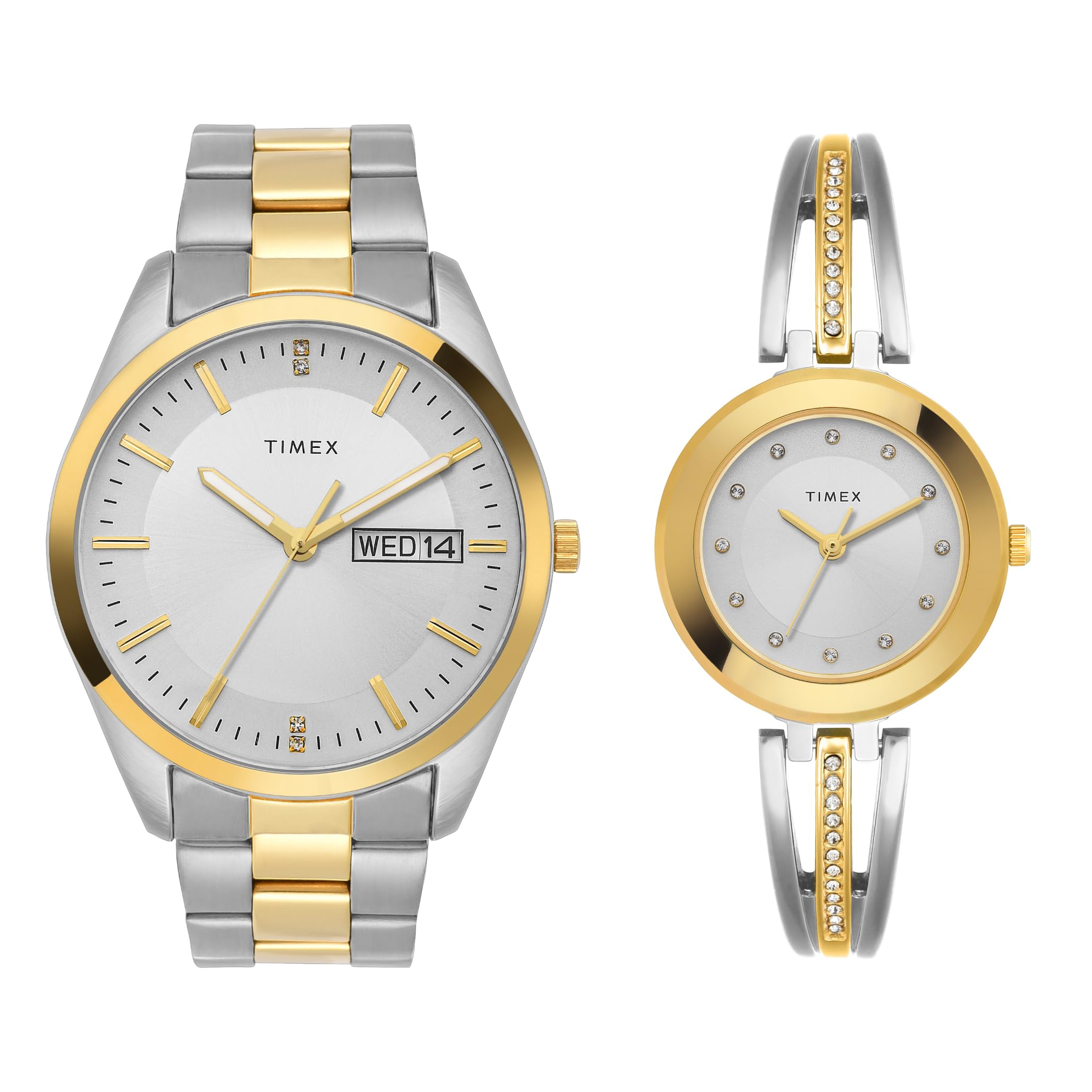 TIMEX Stainless Steel Unisex Pairs Silver Round Analog Dial Watch- Tw00Pr308 (B0CQRQ9TQ2) Amazon Price History, Amazon Price Tracker