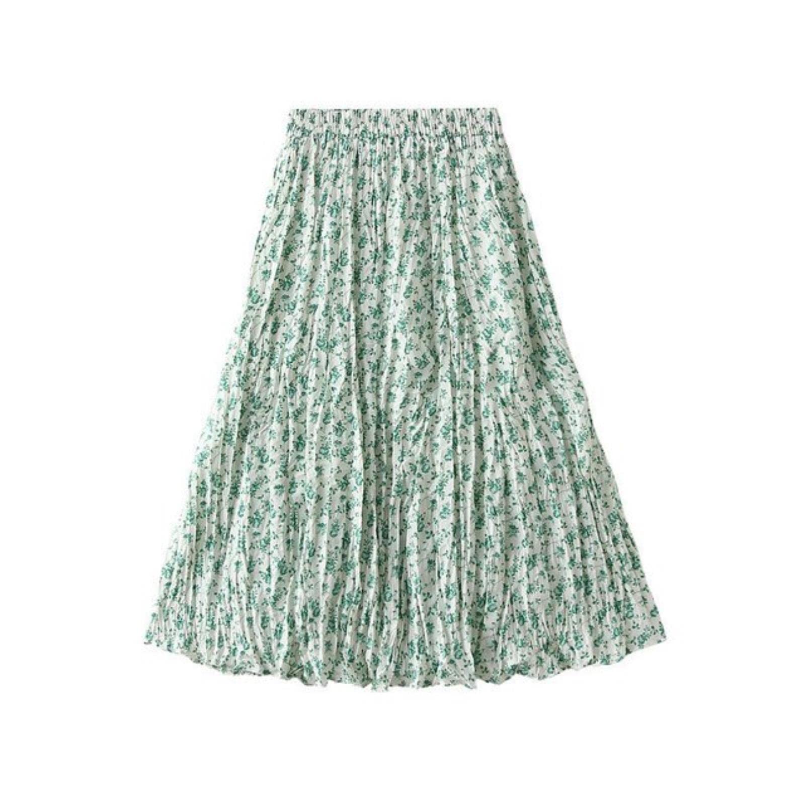 Gonna Gonna Floreale Stretch High Vita Gonna A-Line Chiffon Gonna Vintage Gonna A Pieghe da Donna