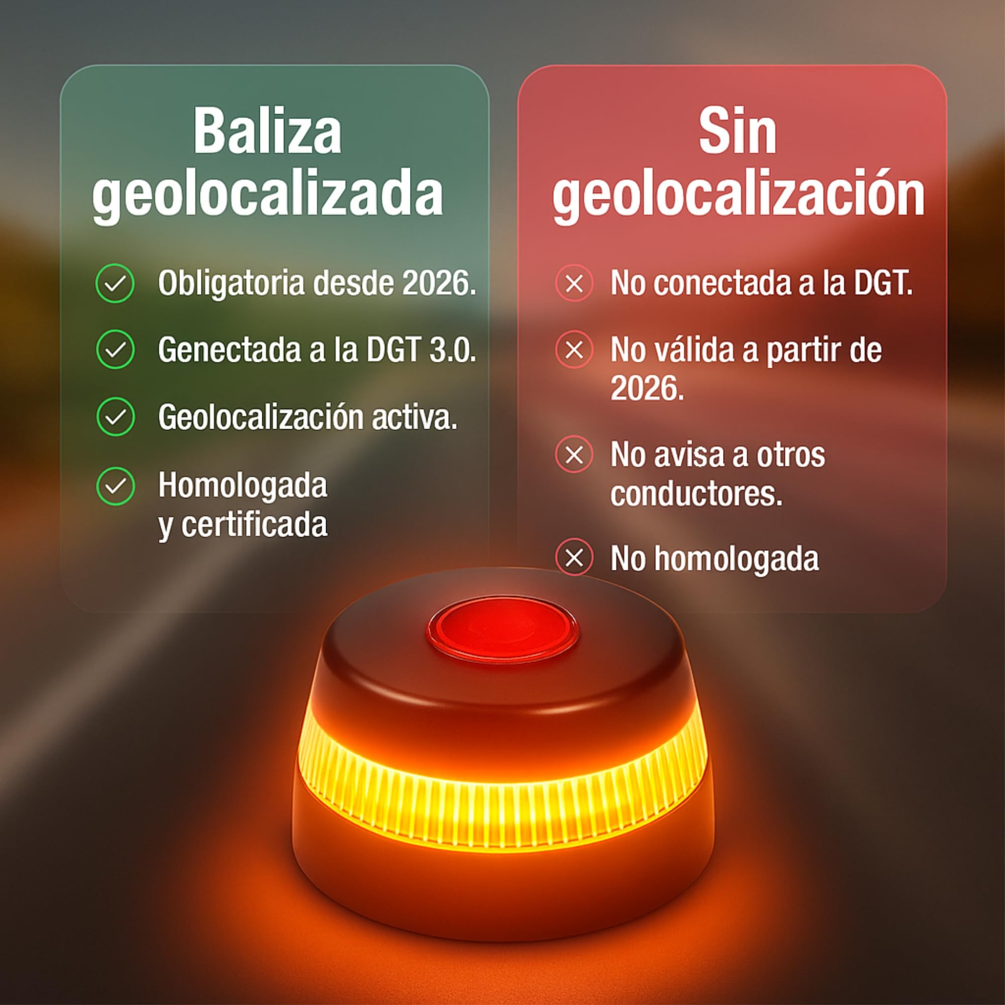 QCM Productos Personalizados Luz Emergencia V16 Geolocalizada Homologada Dgt Ch-009 | Baliza Led Certificada con Conexión Iot Y Geolocalización | Sustituye Triángulos A Partir De 2026