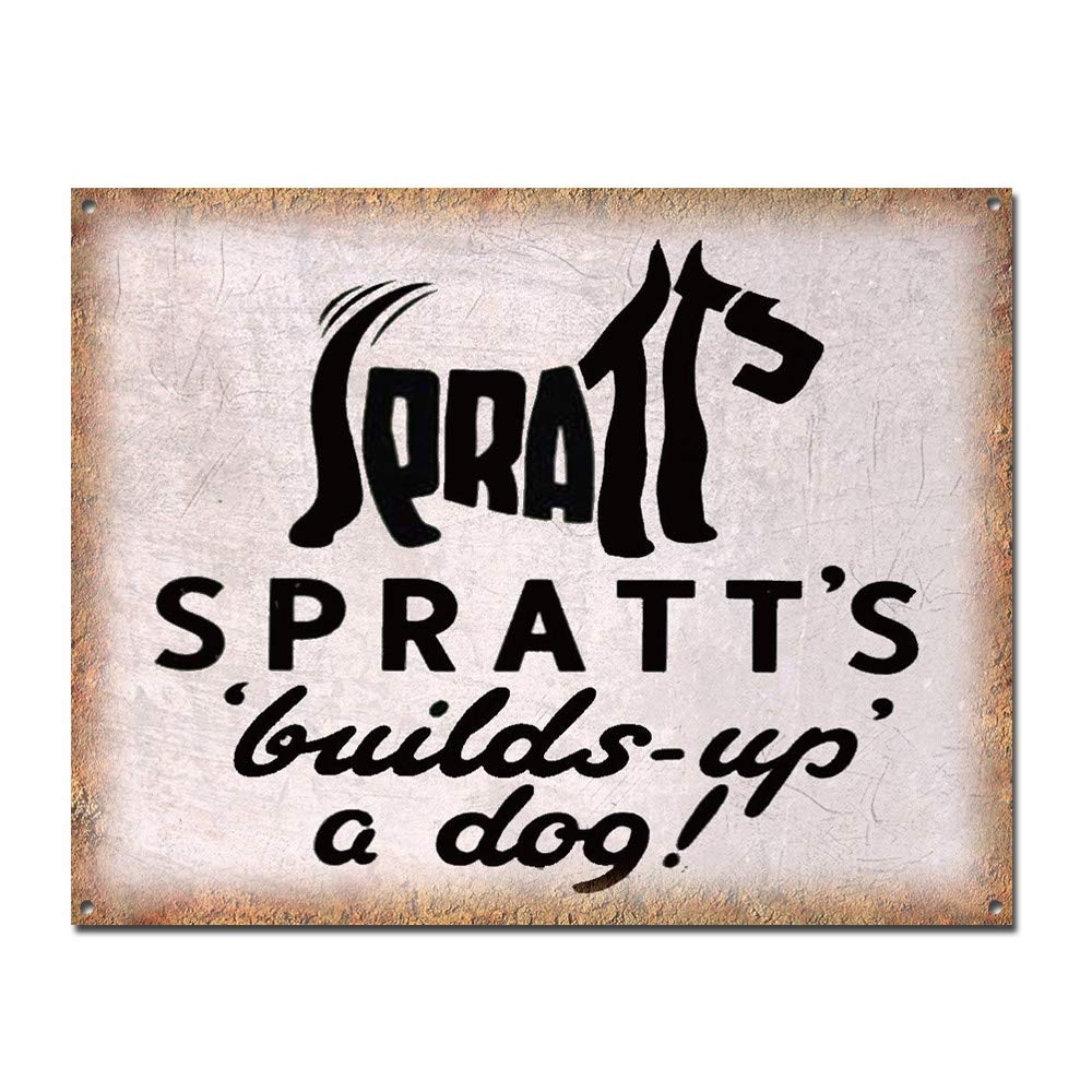 Biopracess Spratts Dog Food Retro Reproduction Tin Sign Metal Sign TIN SIGN 7.8X11.8 INCH