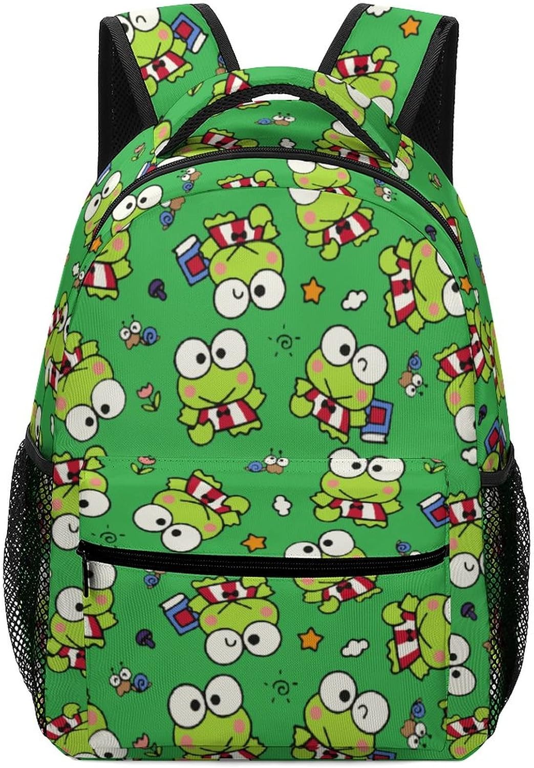 Keroppi Backpack School Bag Withe Side Pokect Oxford Cloth