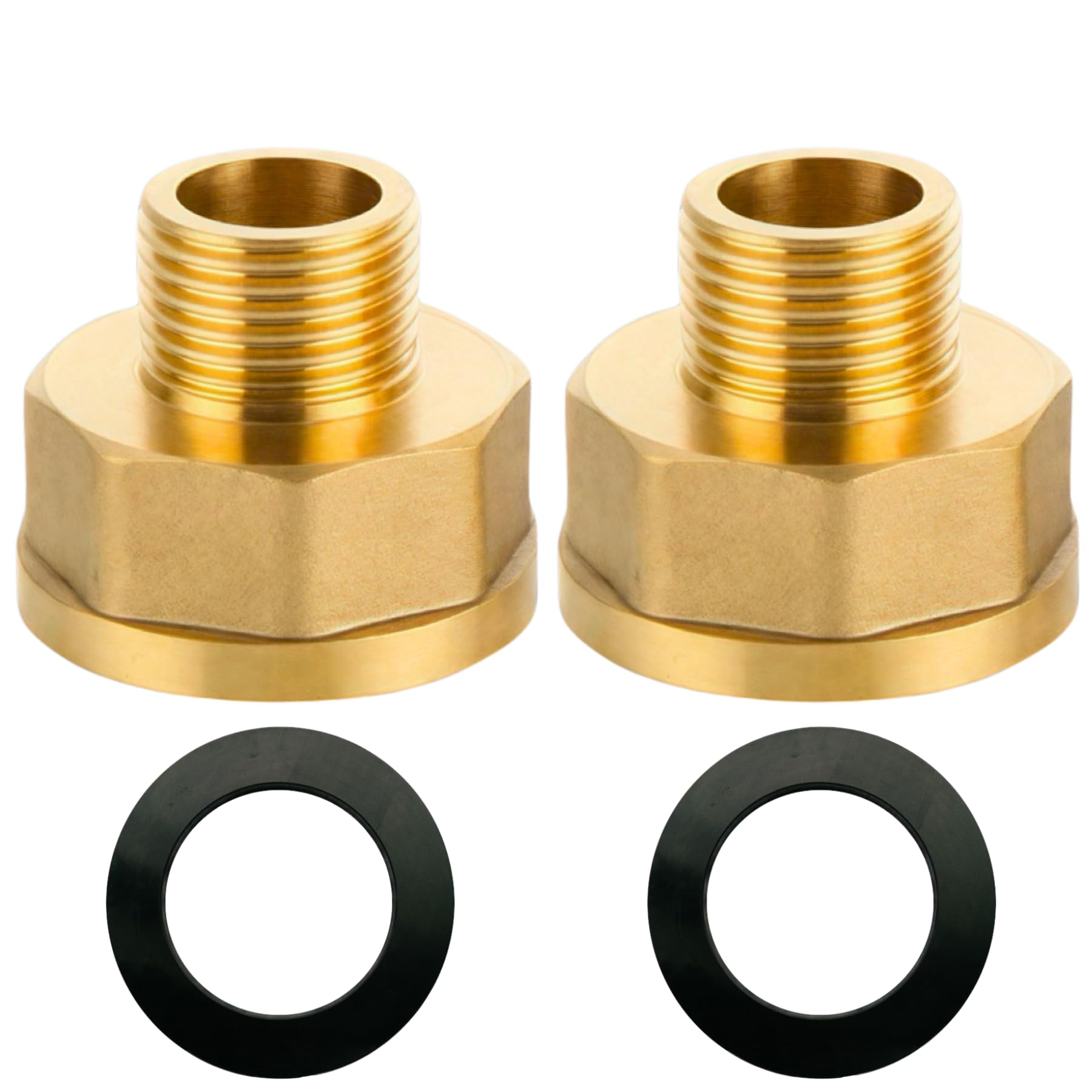 Réduction G1/2" à G1" en laiton,2 pièces Rallonge de réduction G1/2" extérieur(Ø20,3mm) x G1" intérieur(Ø30,5mm),Mamelon à manchon réduit F/M avec joint en caoutchouc