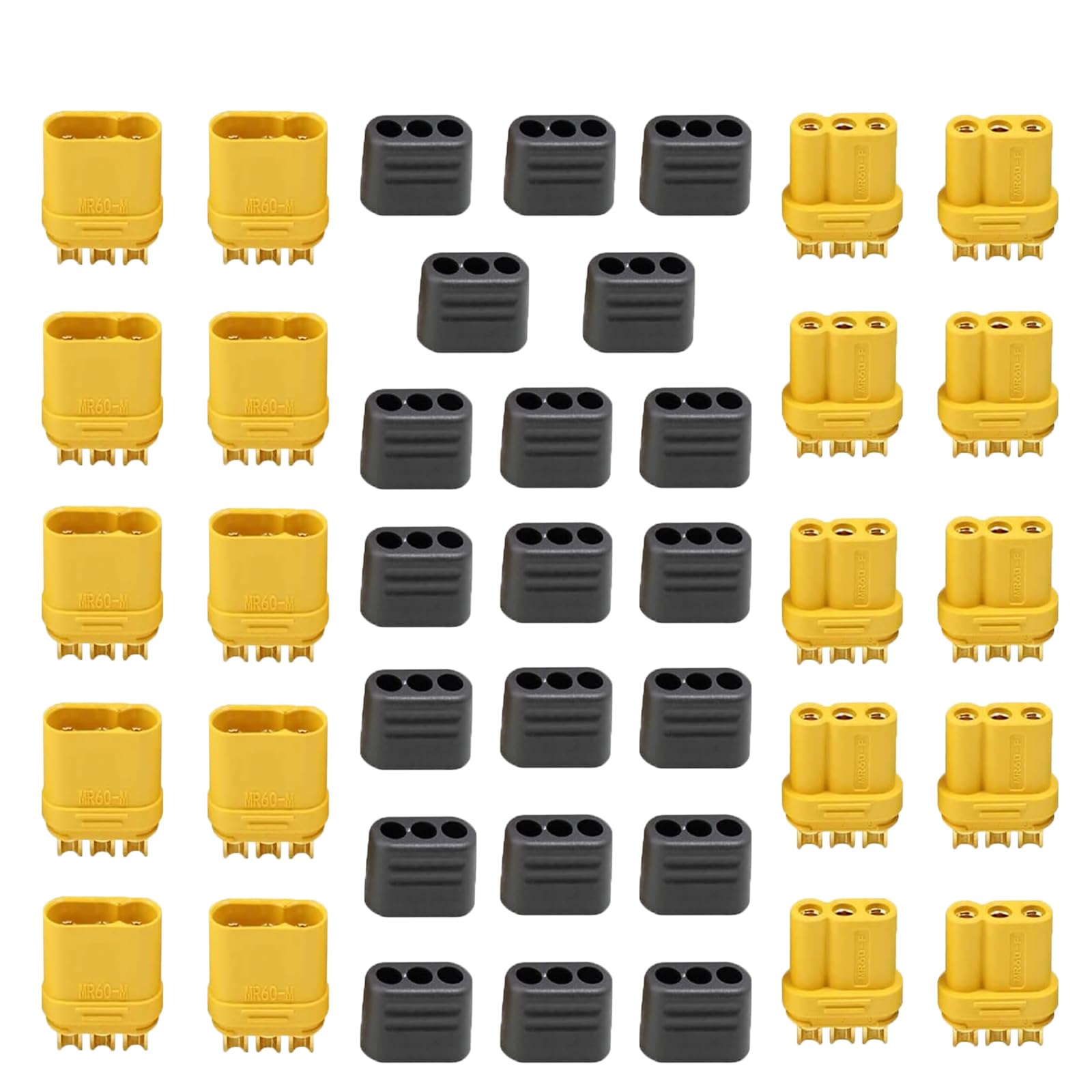 Photo 1 of 10 Pairs Amass MR60 Plug Female and Male Connector Adapter Bullet Connector for Motor ESC Connection