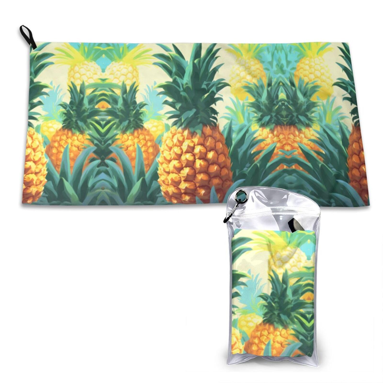 WXWJSHMGC Tropical Pineapple Print Cooling Towel, Gym Towel,Cooling Towels For Neck, Soft Breathable Travel Cool Towel,Sports Towels For Gym,Camping