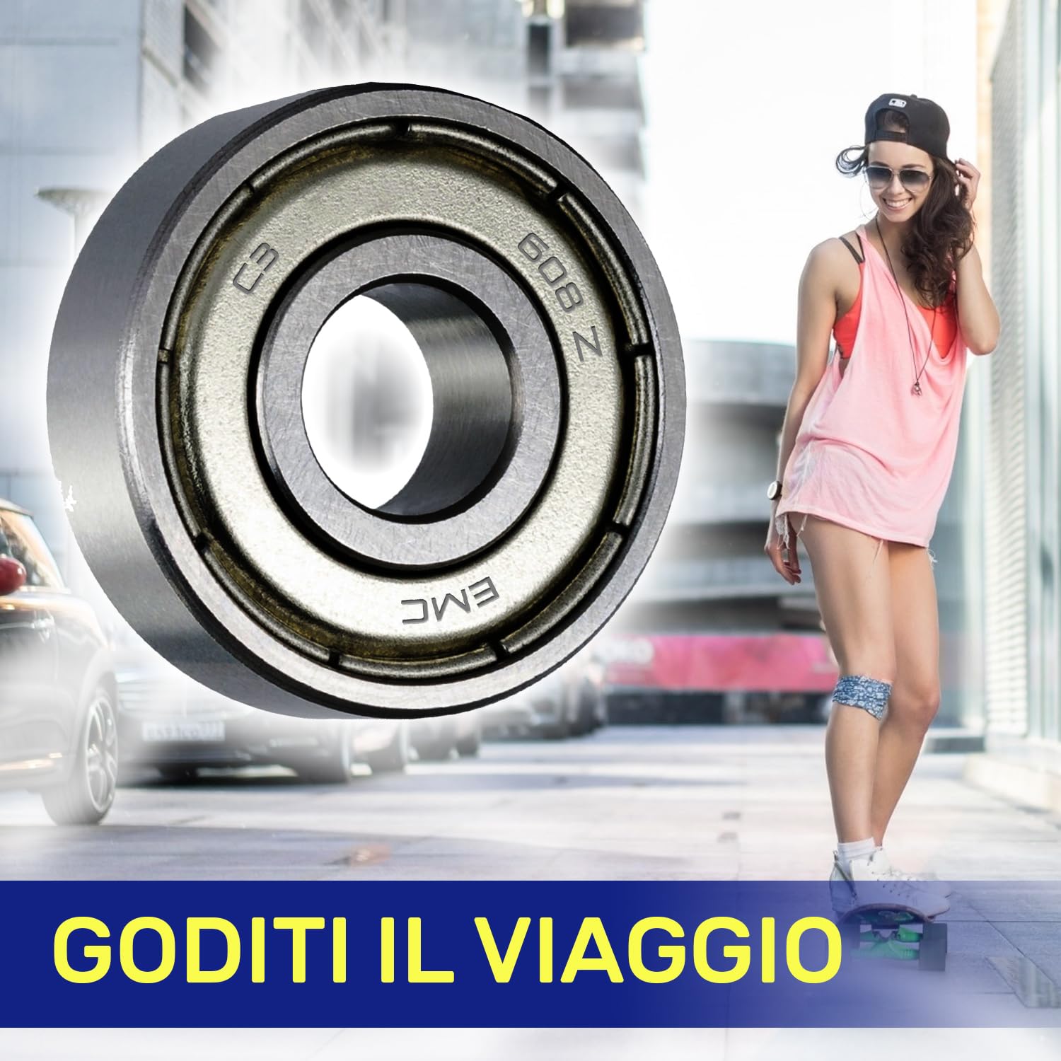 Cuscinetto a Sfera per il Motore 608 Z con Dimensione 8 x 22 x 7 mm Garanzia di 10 Anni - MONTERAL