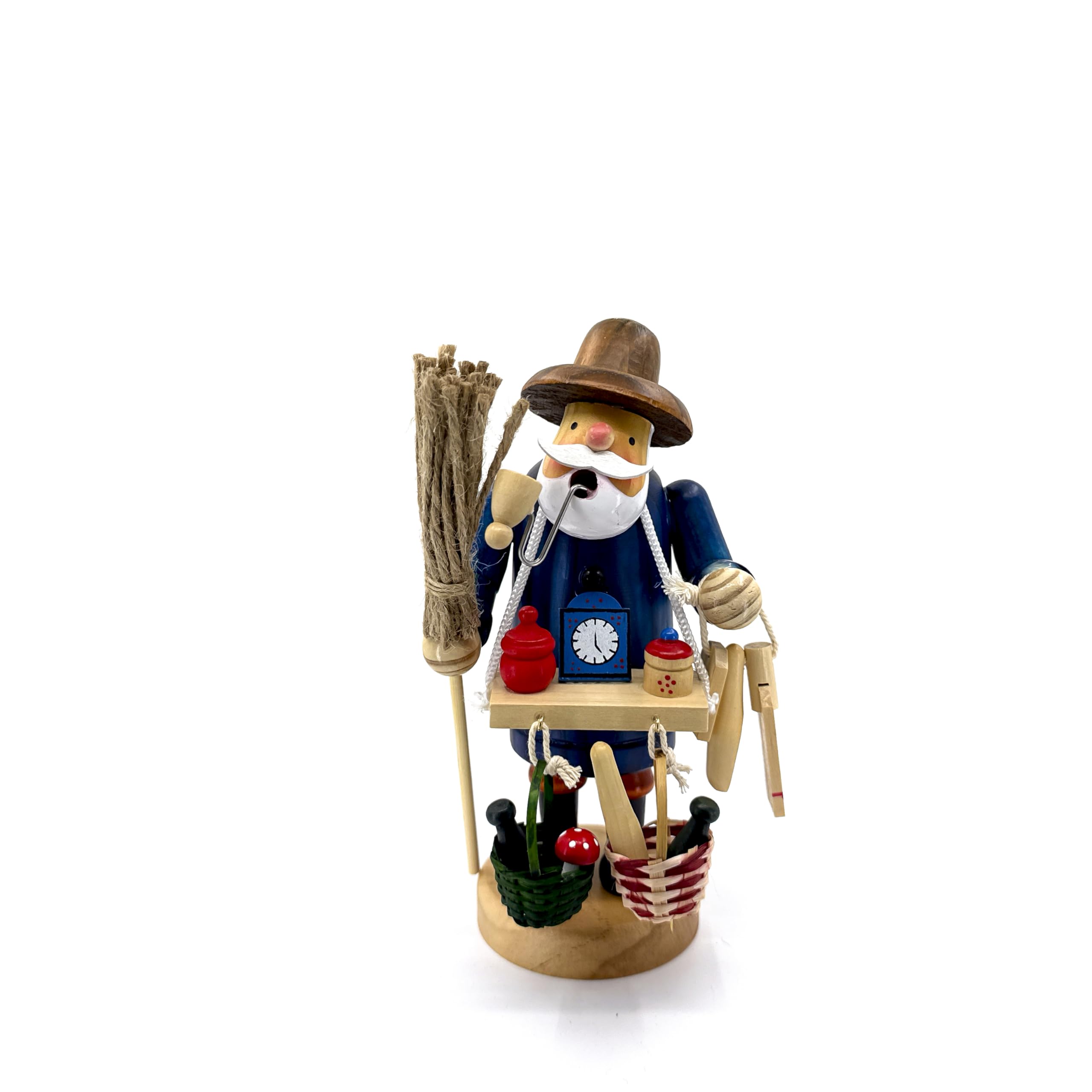 Encens en bois Kaladia avec volet ventral figurine peinte à la main 18 cm