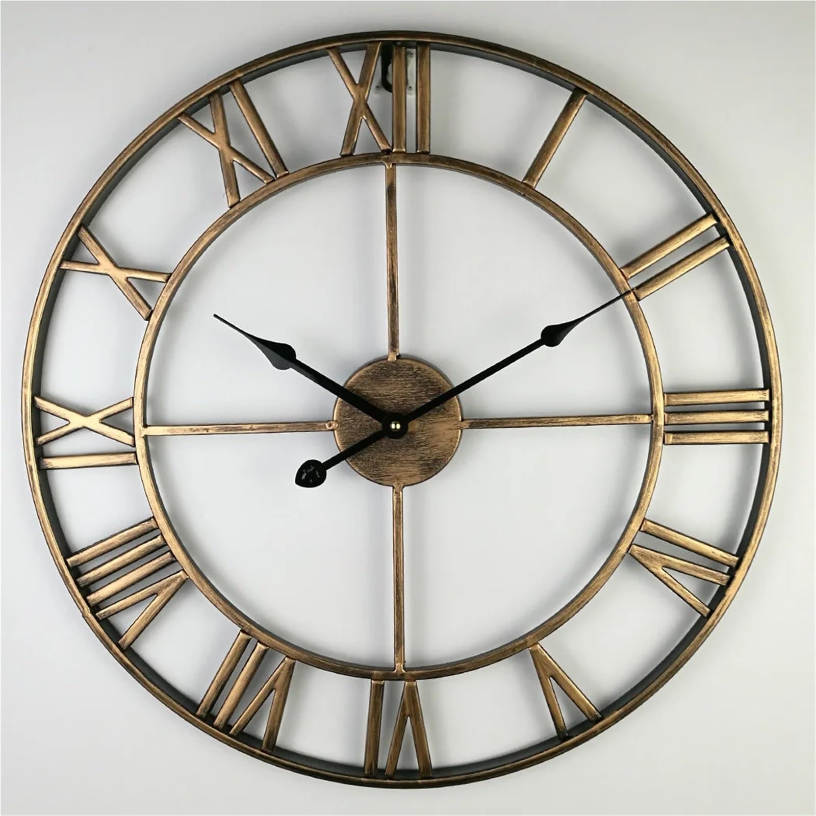 Ubohuz Gold Metal Roman Numeral Wall Clocks For Patio, Pool, Garden