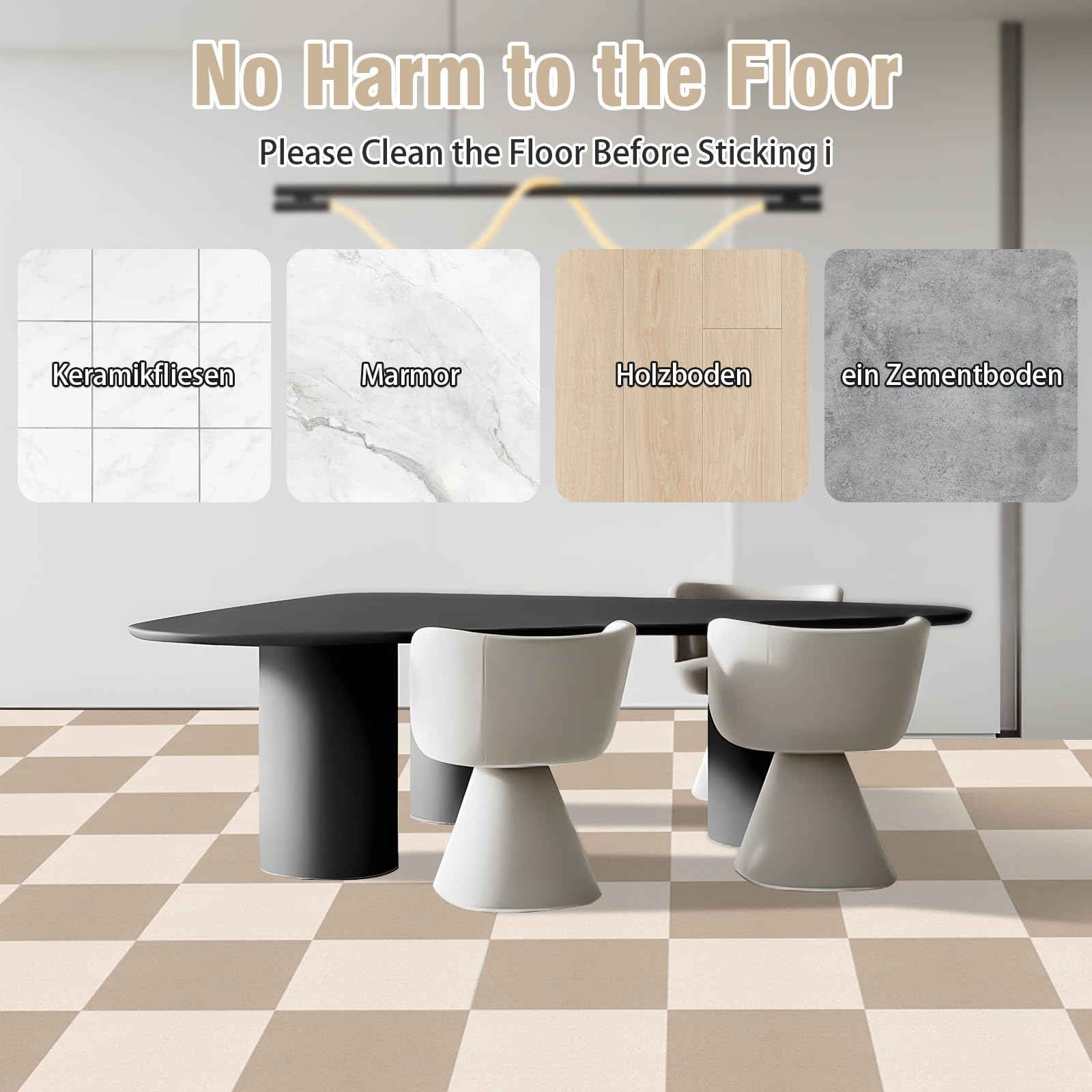 Piastrelle per tappeti autoadesive (beige, 50 x 50 cm)
