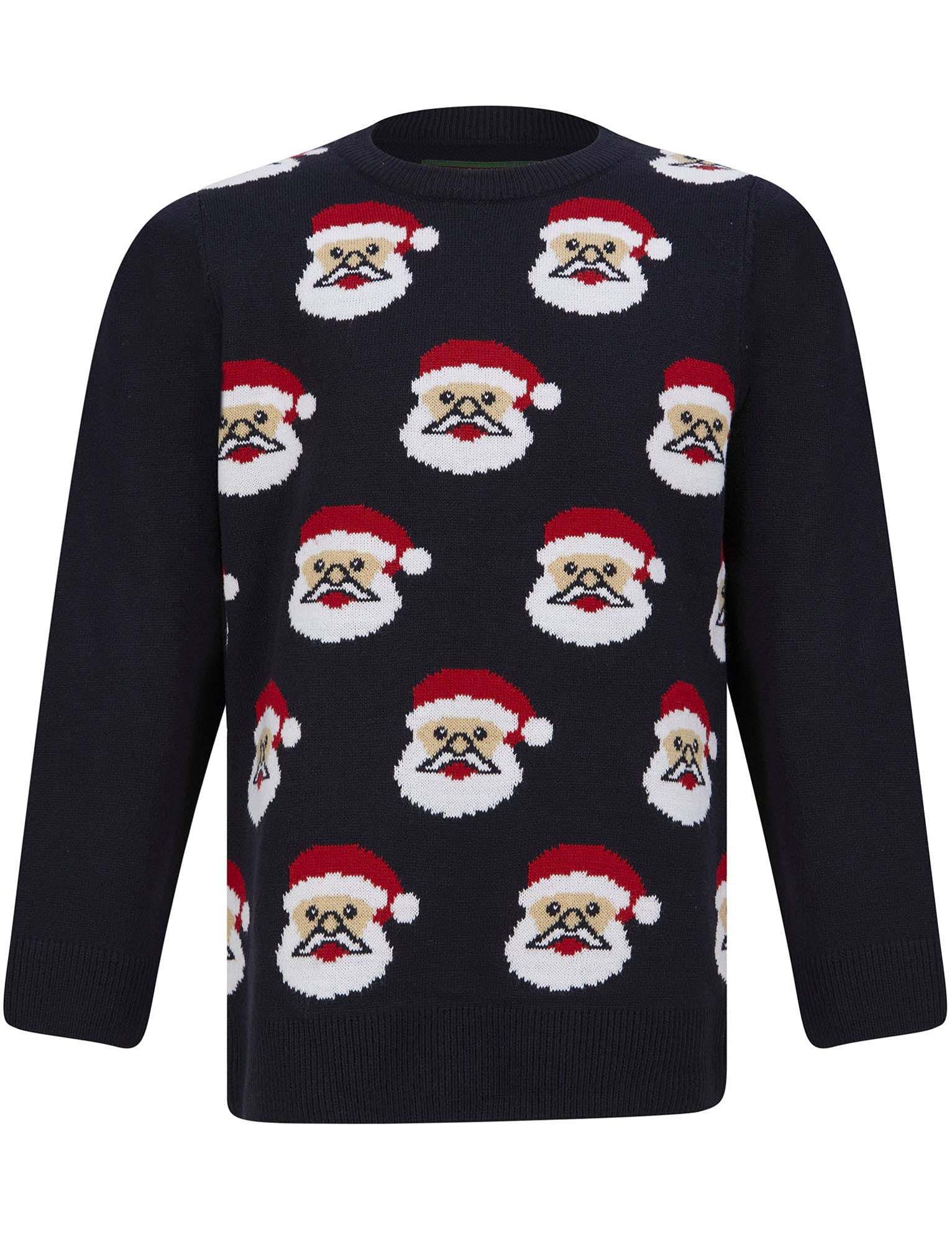 Tokyo Laundry Boys Santa Face Repeat Novelty Christmas Jumper in Ink - 4-5 Years