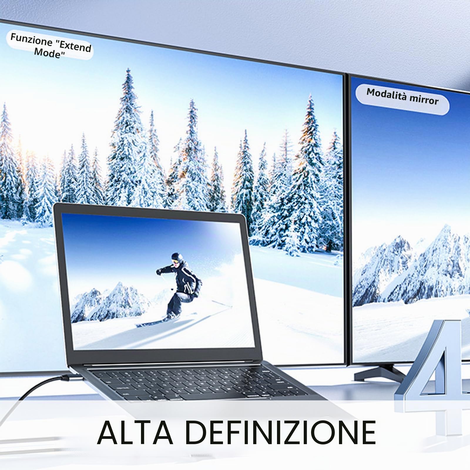 Civilized 8-in-1 USB-C Laptop Stand, USB C Laptop Docking Station, Hub 8 in 1 in alluminio con supporto regolabile per laptop, supporto pieghevole per tablet, Plug and Play per casa ufficio