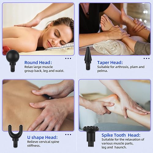 Miniatura 3 de Pistola de masaje, masajeador de tejido profundo, pistola de masaje muscular para atletas, masajeador de tejido profundo de mano, regalos del día