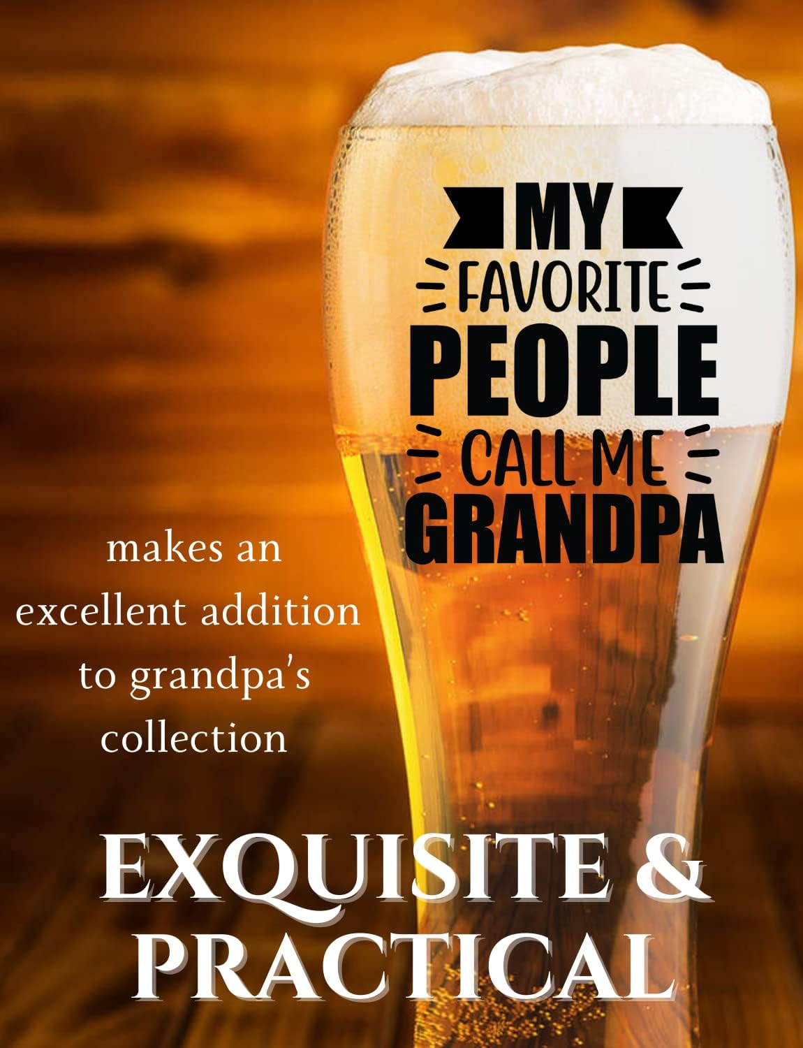 Onebttl Grandad Christmas Gifts Pint Glass, Best Gifts for Grandpa from Grandchildren, 15oz Beer