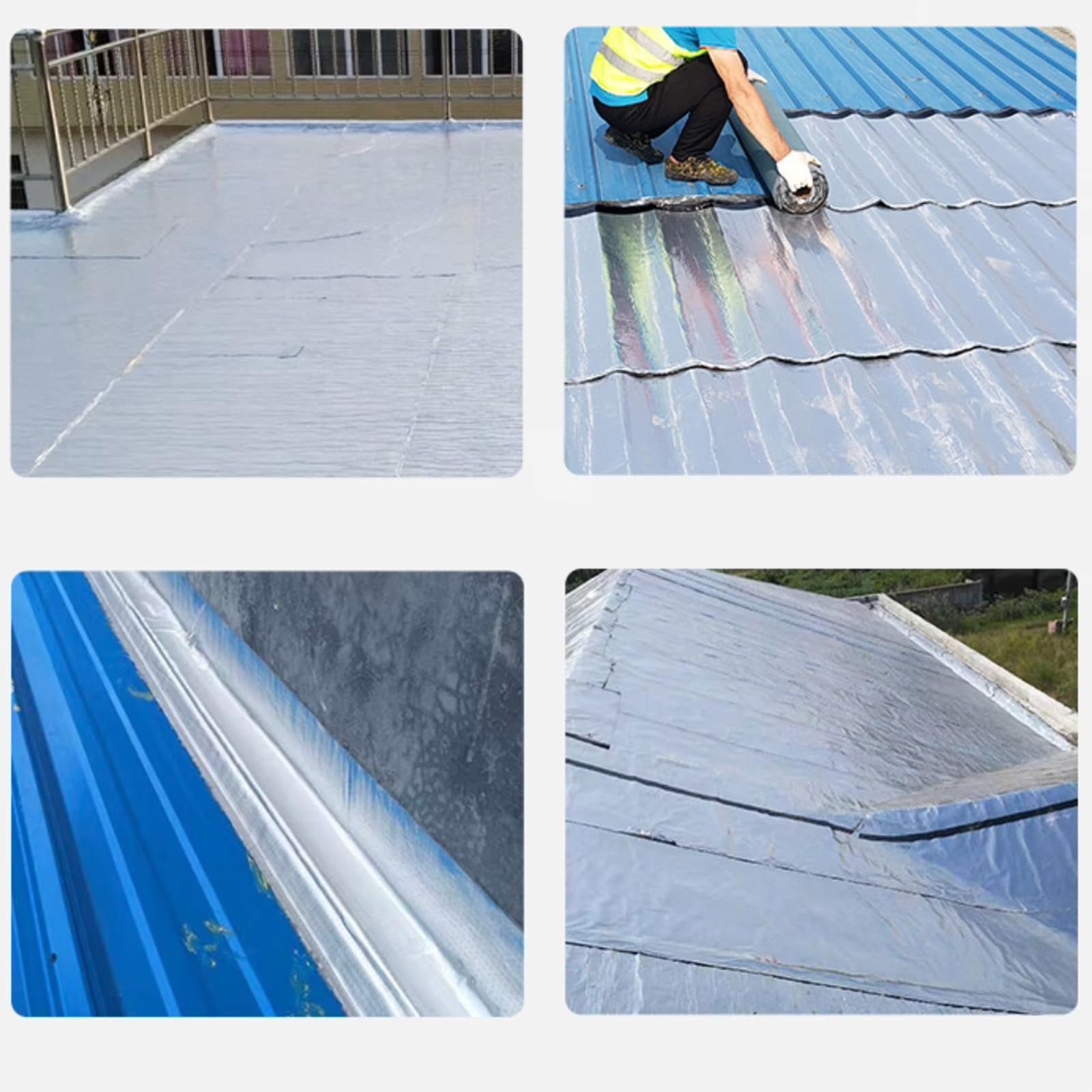 Ruban d'étanchéité autocollant en aluminium pour réparation de toiture en métal pour différentes tailles (1 x 10 m) – Imperméable et facile à appliquer