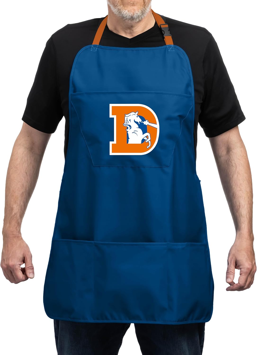 Team Sports America NFL Denver Broncos Cooking Aprons for Men and Women with Adjustable Straps and Pockets
