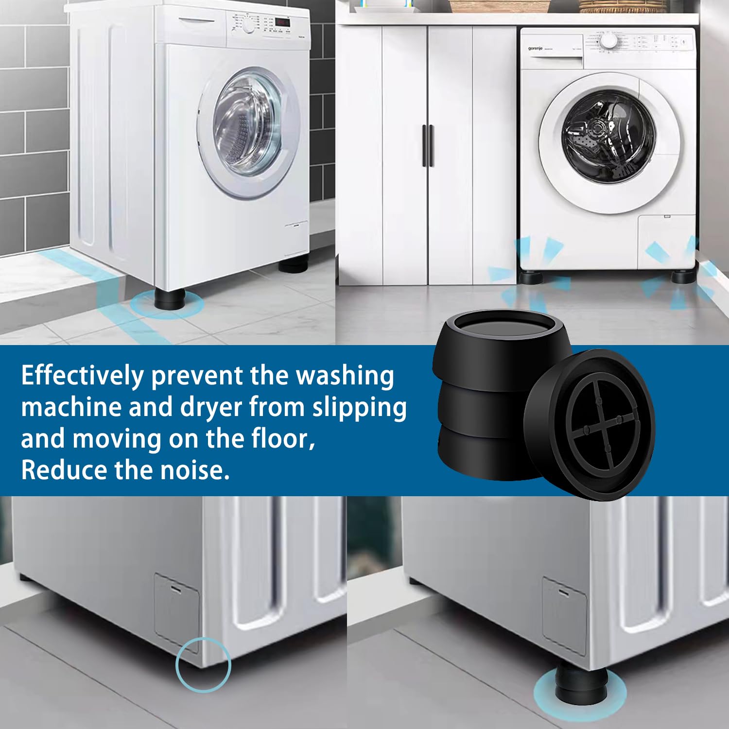 Mitening Washing Machine Feet Pad Rubber Feet, 4pcs Anti-Shock - View #3