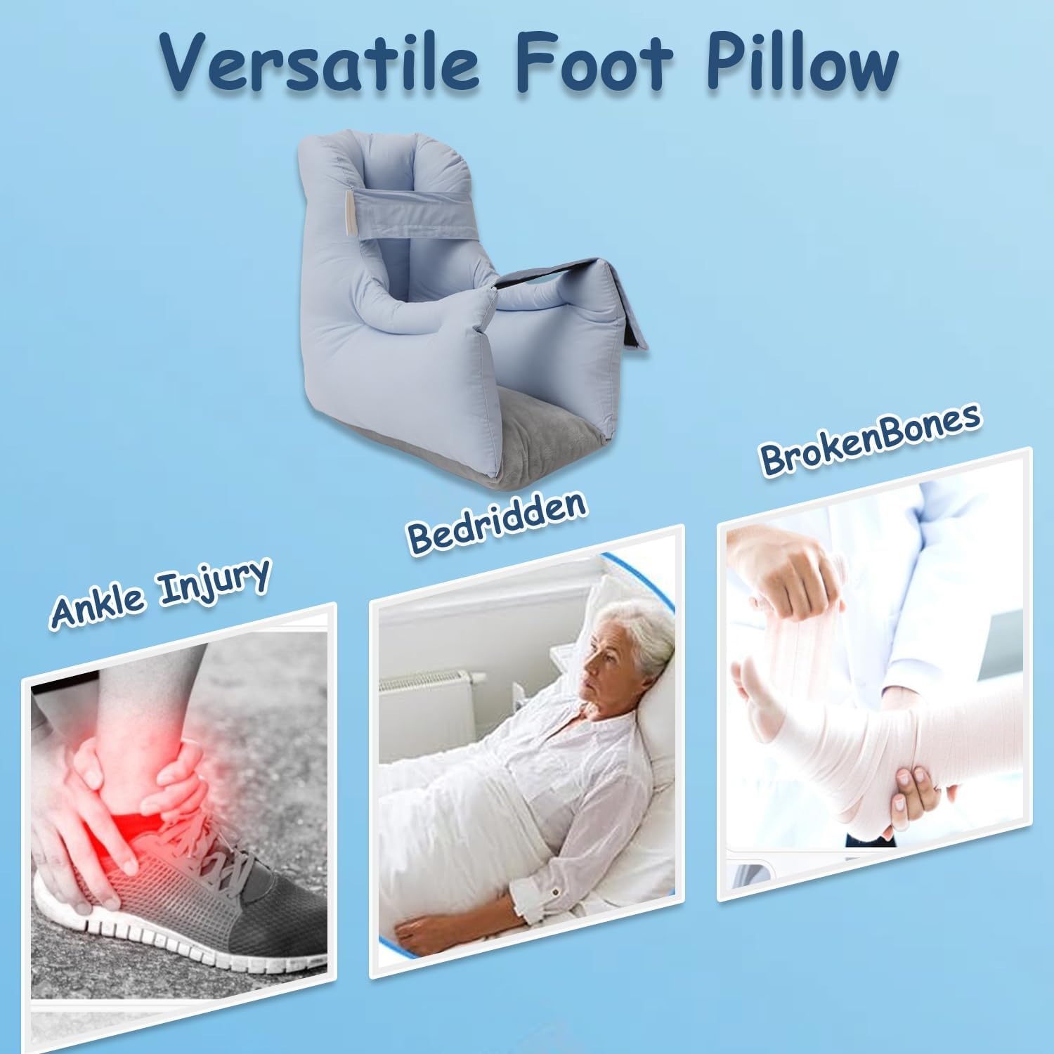 King Mills Plus Size Heel Protectors for Pressure Sores, Adjustable Foot Relief Heel Cushion for Bed. Full Wrapped Podus Boot for Heel Pain Relief from Sores and Ulcers