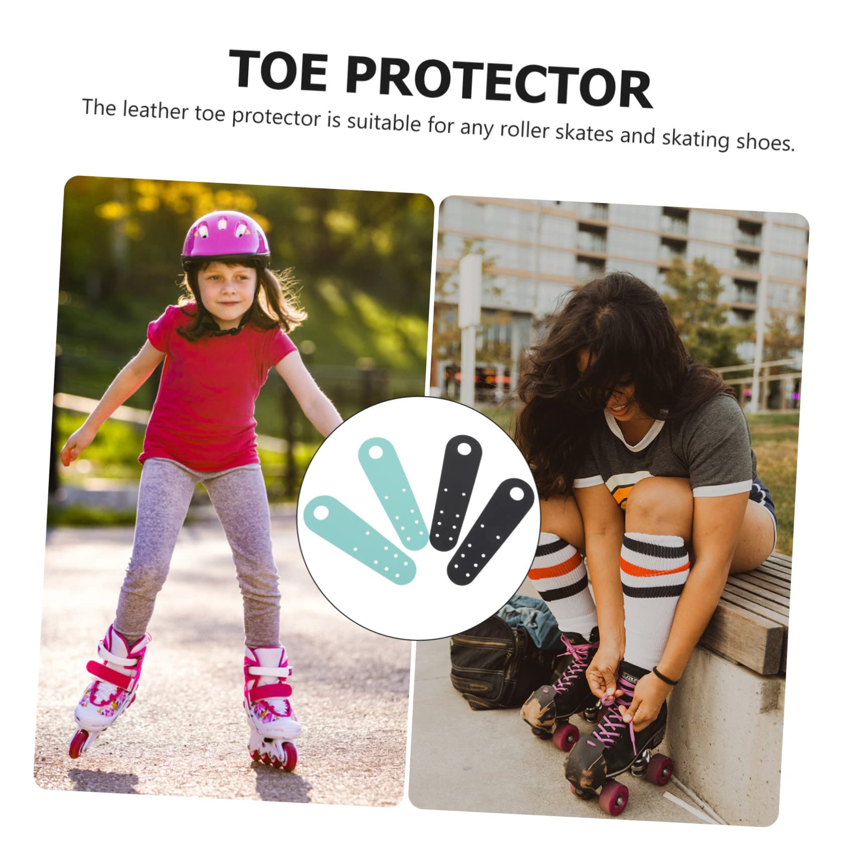 Toyvian Funda Protectora para Patines De Patines De Dedos De Espuma para Patines De Cuero Negro