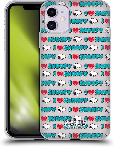 Vista 116 de Head Case Designs Funda de gel suave con licencia oficial de Peanuts I Love Pattern Snoopy Boardwalk Airbrush compatible con Apple iPhone 15