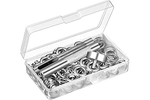 UUBAAR 100 Sets Silver Eyelets Grommet Kit for Fabric