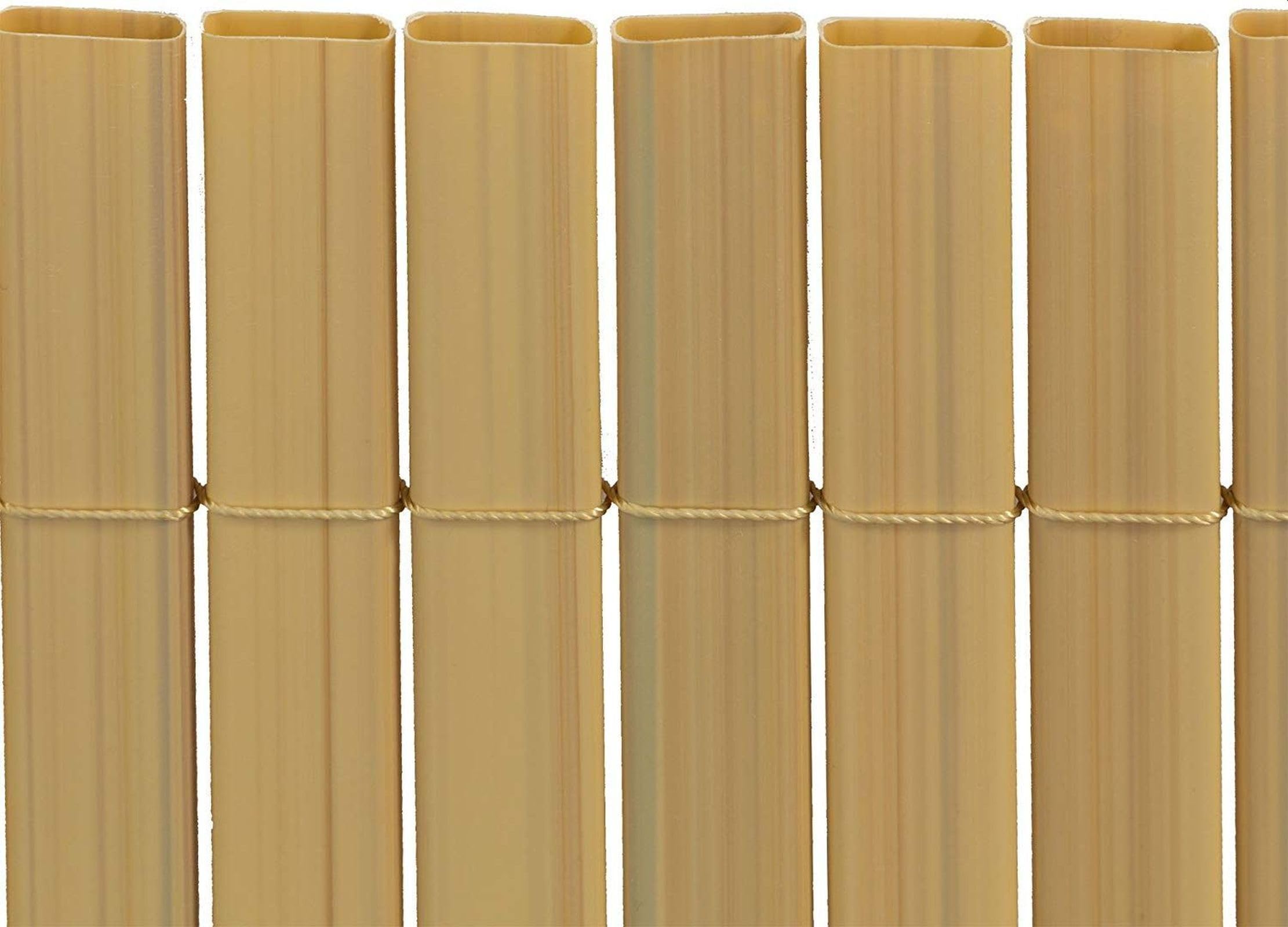 Premium PVC Sichtschutzmatte - Bambus - 220 x 600 cm (2-teilig) - Zaunsichtschutz, Sichtschutzzaun, Balkonverkleidung, Zaunblende Garten Balkon Terrasse