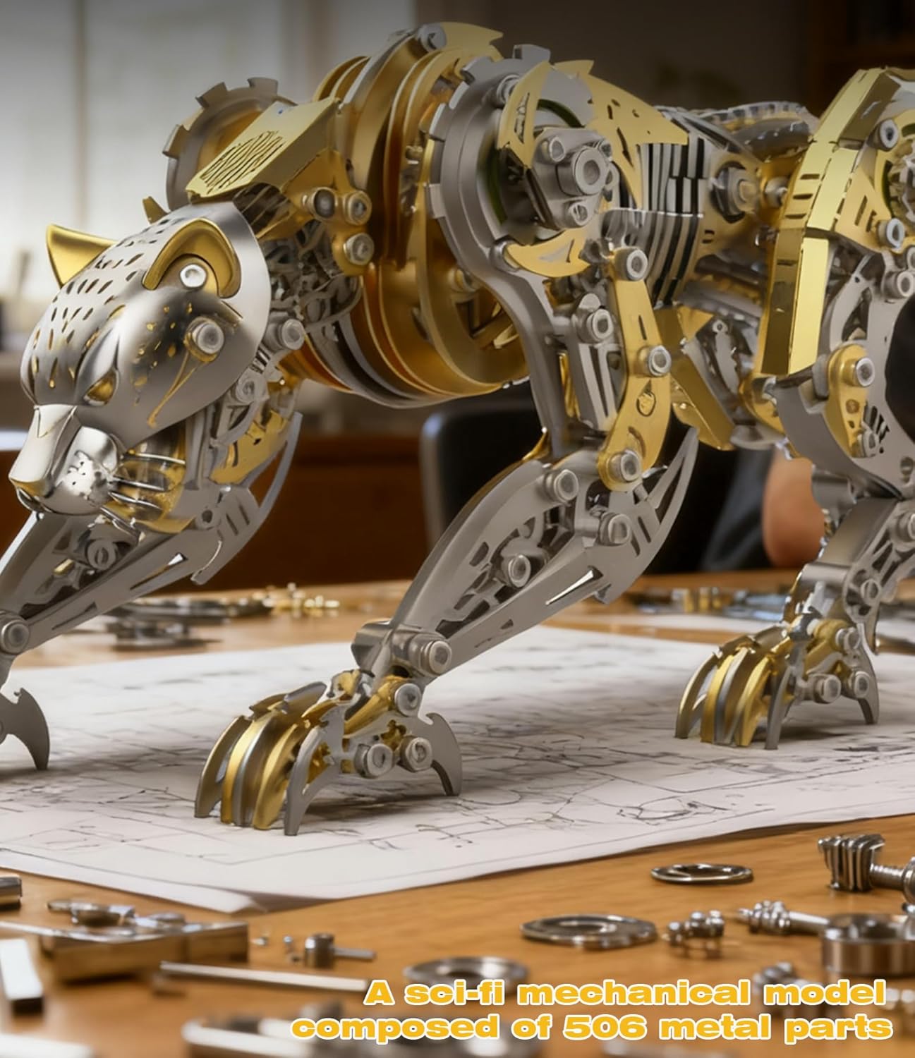 3D Metal Puzzle for Adults,Cheetah Puzzle Building Set，3D Metal Model Kit, Brain Teaser Puzzles DIY Assembling for Stress Relief - A Collectible Gift for a Man