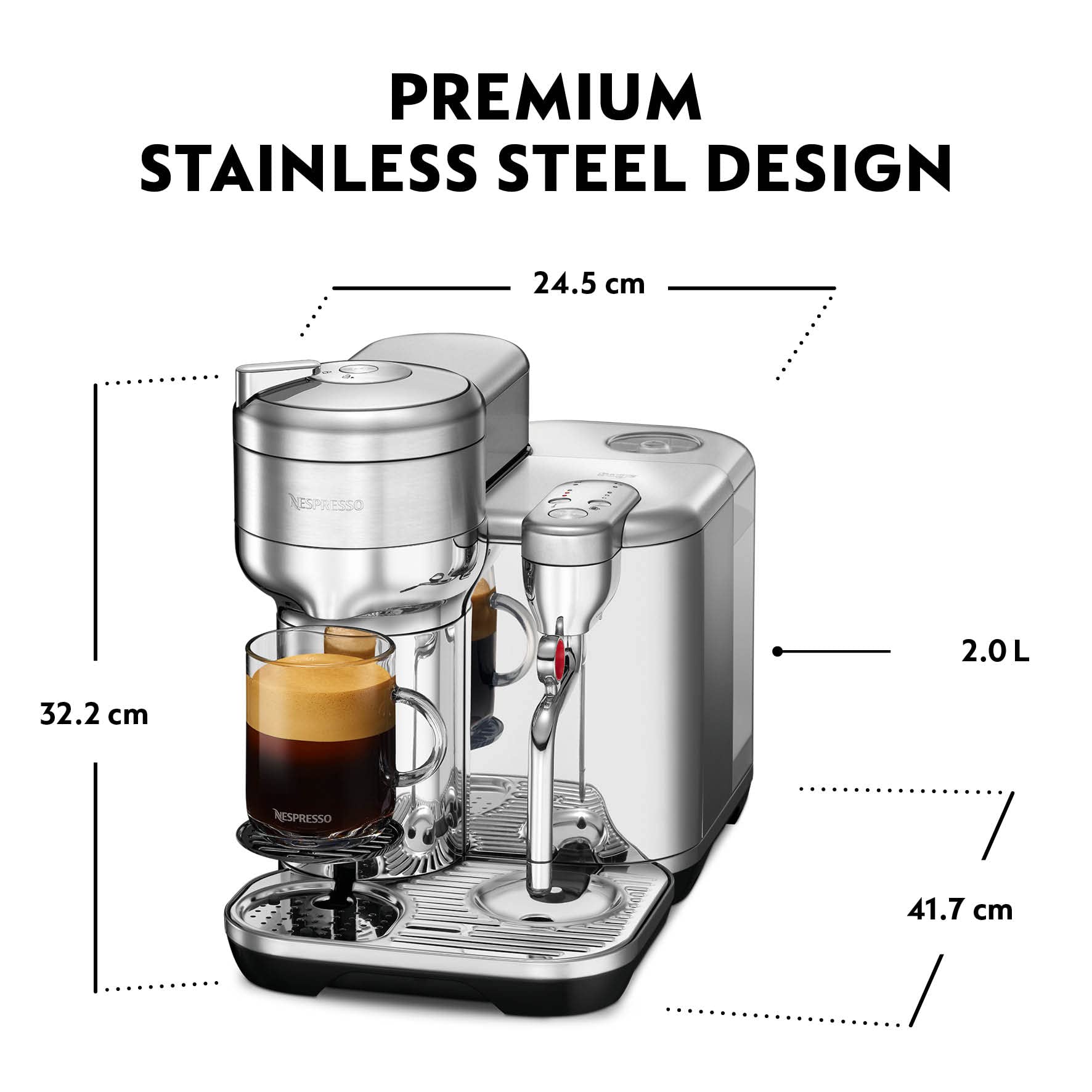Nespresso VERTUO Creatista Kaffeekapselmaschine von Sage, Silver