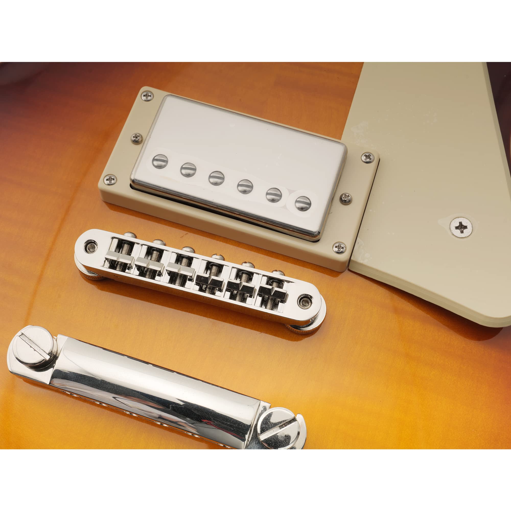 Guitar Accessories Musiclily Pro 52mm Guitar Roller Saddle Bridge Tune-O-Matic Bridge With M8 Post For Les Paul LP SG Electric Guitar, Nickel Ibanez Electric Guitars - Foto 4