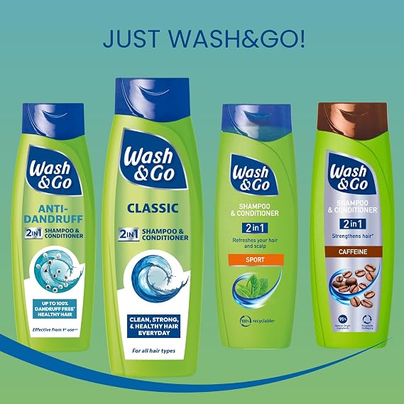 Wash & Go Classic 2in1 Shampoo and Conditioner, 290ml x 9 bottles