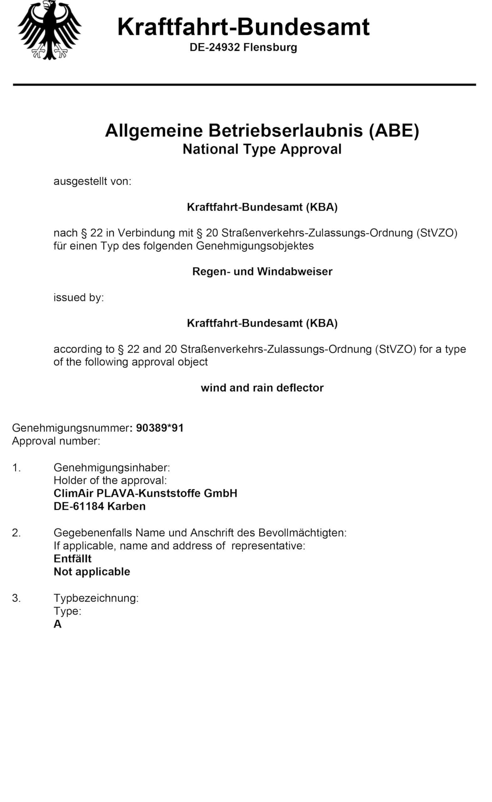 Vordere Windabweiser (1 Set) für die Fahrer und Beifahrerseite-CLI0010050 passend für VW KÄFER, TYP 11,13,15, LIM., 2-Door, 1968-2003