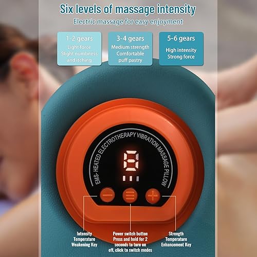 Miniatura 2 de Masajeador de cuello, masajeador de cuello, 3 modos de relajación portátil de cuello y hombros, almohadas eléctricas con calor, dispositivo de