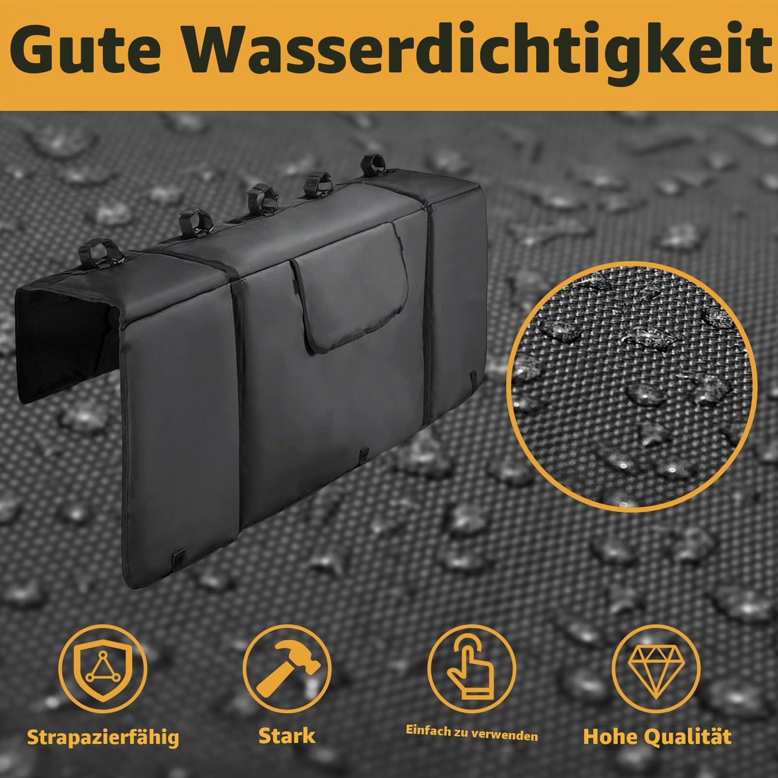 aleawol Heckklappen-Fahrradpolster 132 cm breit, Heckklappen-Schutzpolster Pickup-Heckklappenpolster hält bis zu 5 Fahrräder, LKW-Fahrradpolster mit 2 Werkzeugpaketen Heckklappenabdeckung für MTB