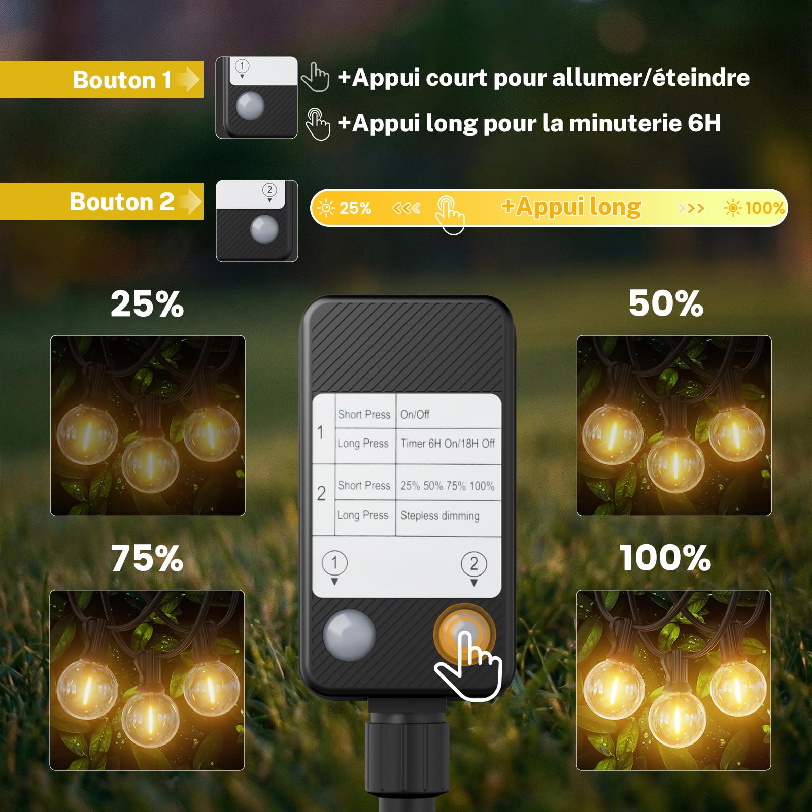 Yuusei Guirlande Lumineuse Exterieure, 30M Guirlande Guinguette Exterieur | LED avec Variateur, étanche IP45, 37+2 G40 Ampoules Incassables pour Terrasse Deco Jardin Pergola Balcon Mariages et Fêtes