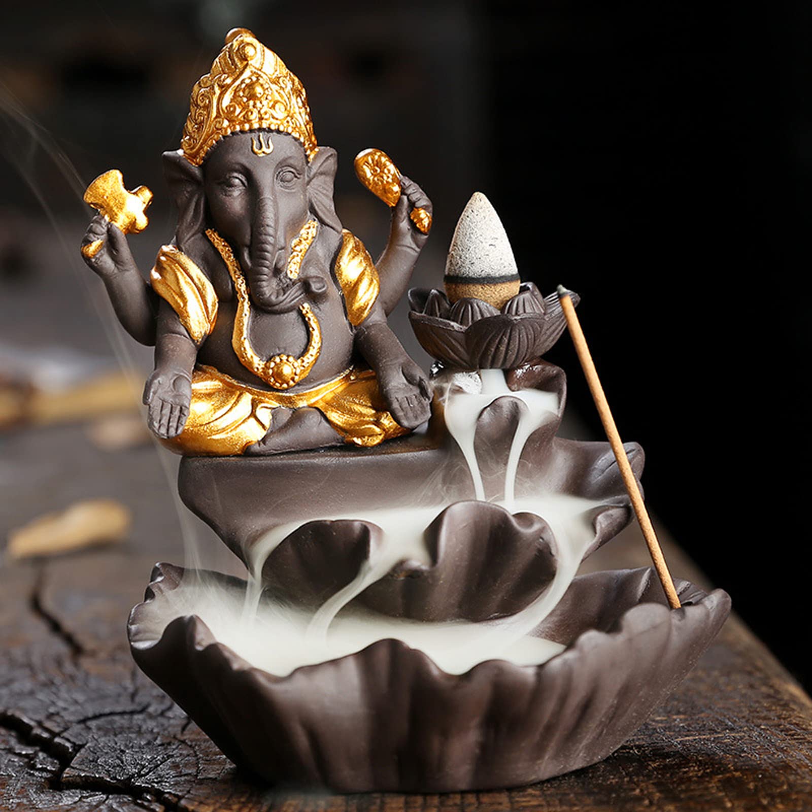 Cadeau de méditation original avec la statue Ganesha porte-encens - 8