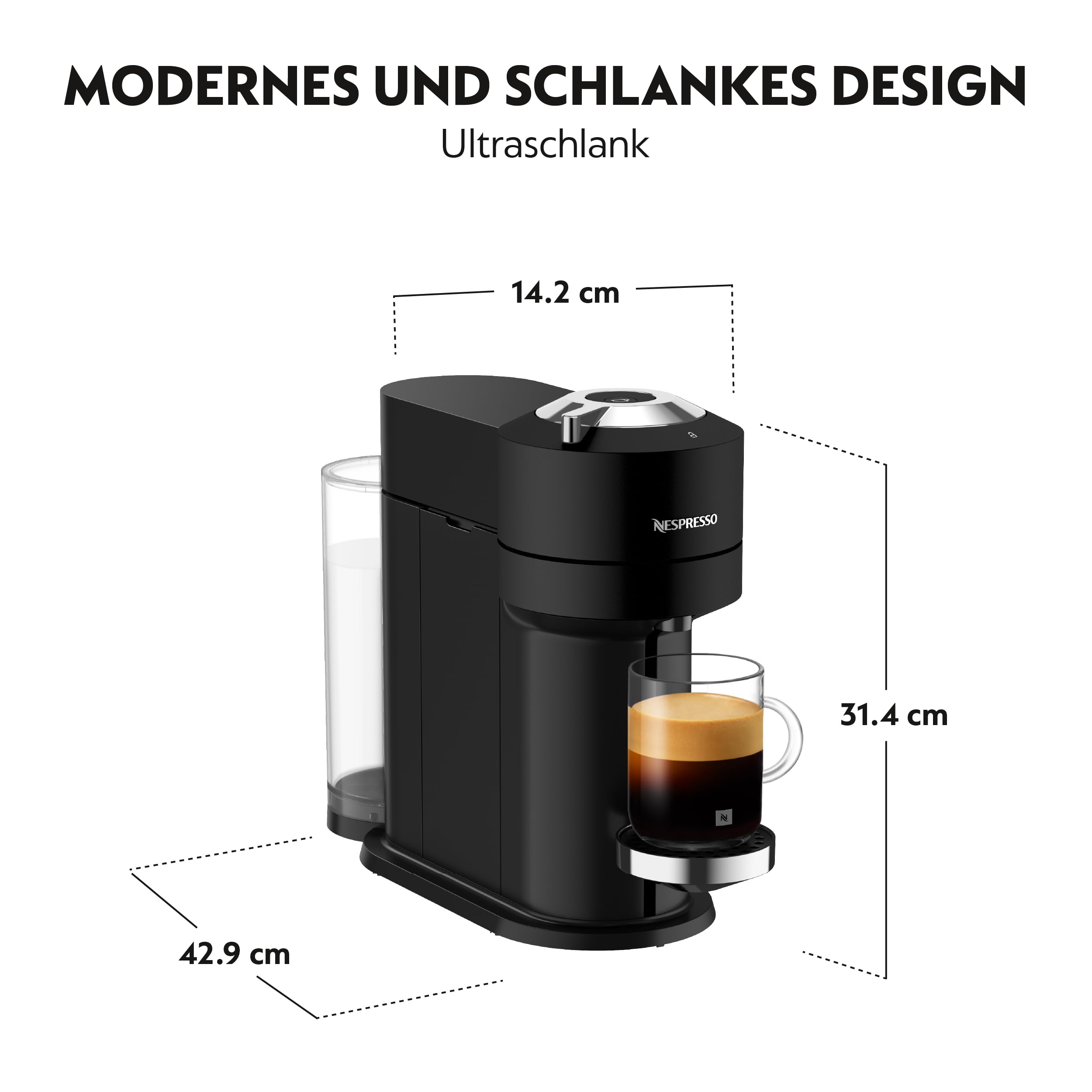 Nespresso Relove Vertuo Next Kaffeemaschine Matt Black (Generalüberholt)