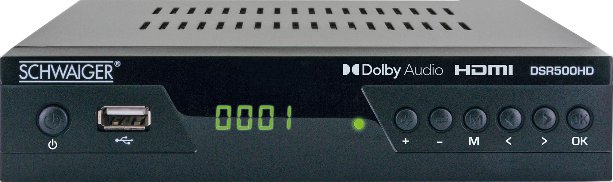 Schwaiger DSR500HD tV set-top boxes Cable Alta Definición Total Negro - Reproductor/sintonizador (Cable, 480p,576i,720p,1080i,1080p, 4:3,16:9, Negro, Analógica, LED)