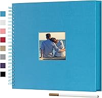 Vista 29 de Álbum de fotos para scrapbook DIY de 10 x 10 pulgadas con cubierta de diseño de ventana, 80 páginas, libro de recuerdos de papel artesanal para Negro