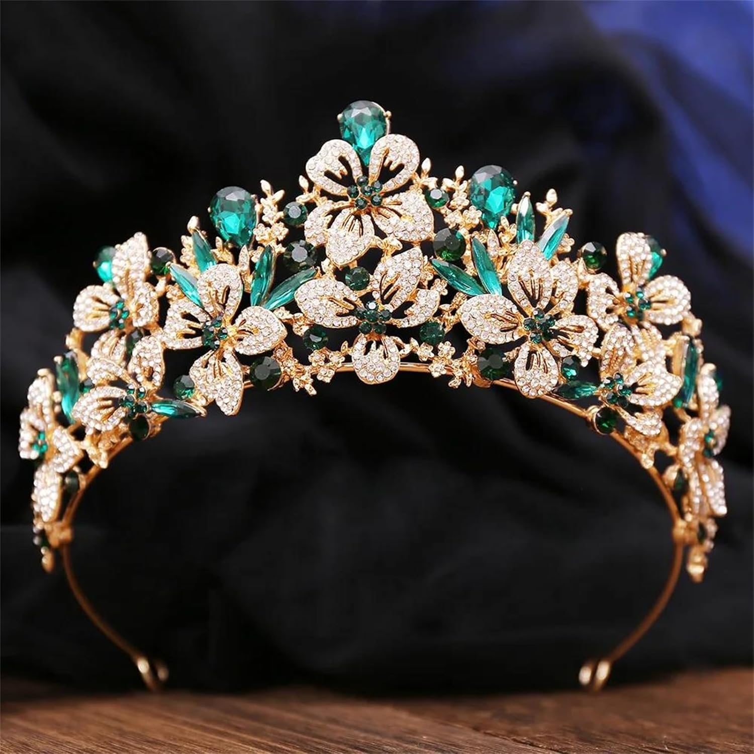 Elegant Leaf Queen Crown For Women Sparkling Rhinestone Princess Tiara Crystal Bridal Headpieces Wedding Hair Jewelry Accessories For Prom Party