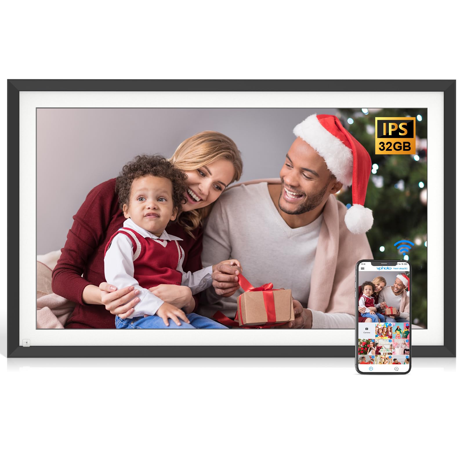 Large WiFi Picture Frame 15.6-inch Digital Photo Frame - Digital Frames, 1920 * 1080 IPS Touch Screen, 32GB, Wall Mountable, Easy to Share Photos&amp;Videos Via App Email Anywhere, Unlimited Cloud Storage