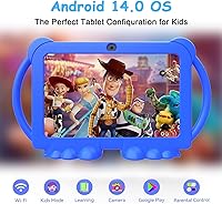 Vista 2 de Tableta para niños de 7 pulgadas, Android 12, 4 GB de RAM, 32 GB de ROM, expansión de 512 GB, con control parental, WiFi, Bluetooth, cámara dual