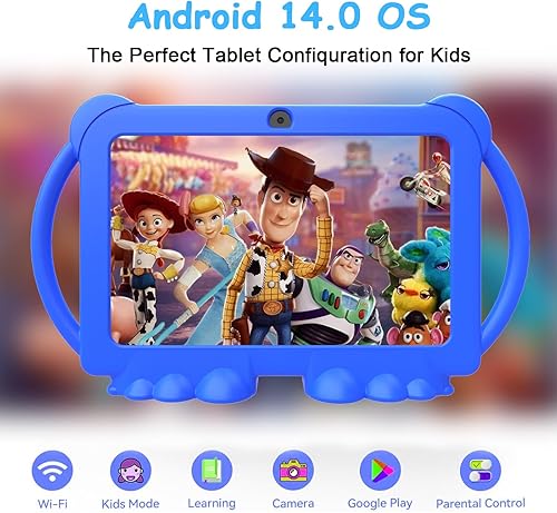 Miniatura 2 de HOTTABLET Tableta para niños de 7 pulgadas, Android 12, 4 GB de RAM, 32 GB de ROM, expansión de 512 GB, con control parental, WiFi, Bluetooth,